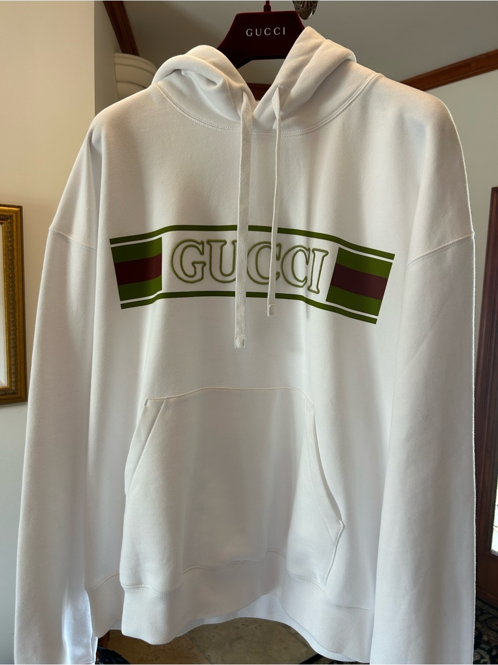 Men's Gucci, embroidered cotton hoodie, size XXL made in Italy